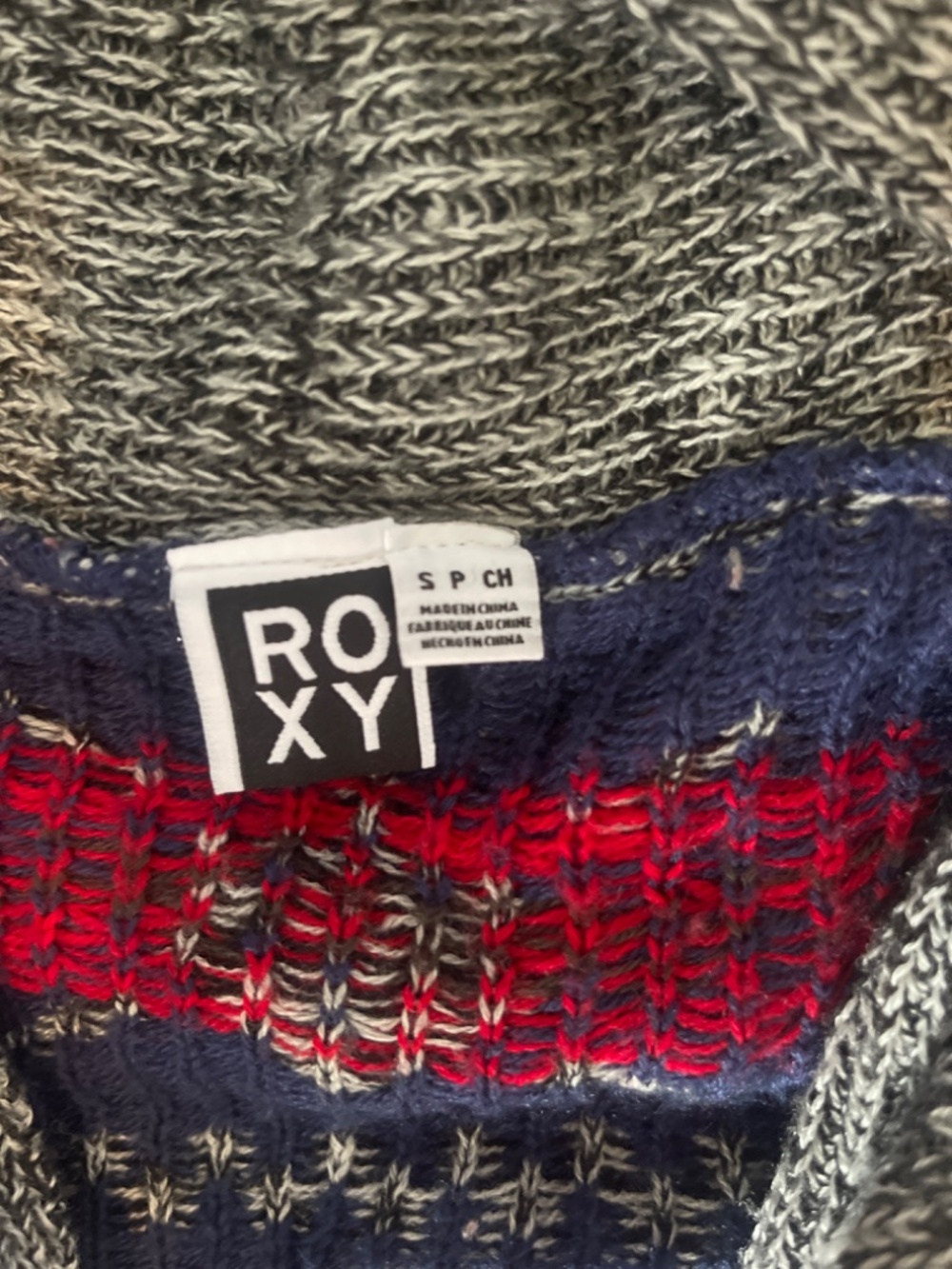 Roxy Aztec Print Oversized Knit Open Draped Cardigan Sweater Size Small - Picture 6 of 9